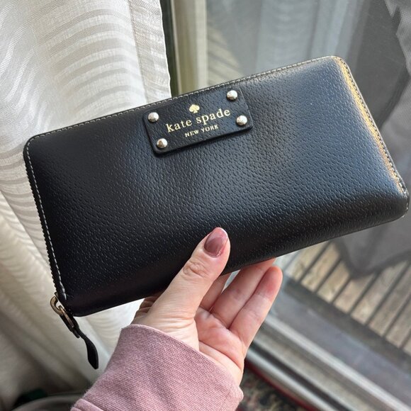 Kate Spade New York Wellesley Neda Zip-Around Black Leather Wallet - Picture 12 of 12